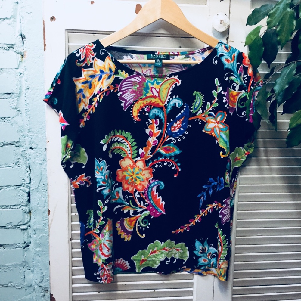 Lauren Ralph Lauren 100% Cotton Flower Tee